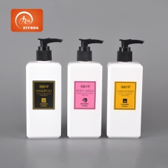 300ml square plastic bottle Refillable Plastic Empty Lotion Soap Dispenser Liquid Container for Shampoo or Body Wash