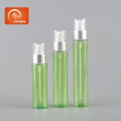 Blue Green Plastic Lotion bottle 80ml 100ml 120ml PET cosmetic liquid container Luxury fine mist spray bottle Makeup bottle