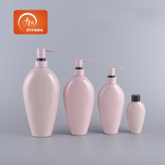 300ml 500ml 750 Hot Sales Luxury shampoo bottle Pink plastic container for liquid soap, body lotion, shower gel PET pump bottle