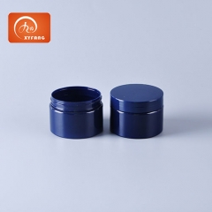 Plastic Cosmetic Jar For Skin Care Products 120ml PET Custom Blue Screw Cap Round Thick Wall Wide Mouth