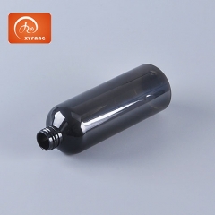 300ml Cosmo round transprent grey plastic bottle Refillable shampoo and conditioner dispenser Empty shower plastic bottles Skin care packaging Beauty