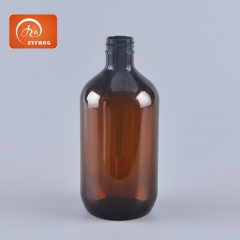 400ml Amber Plastic Bottle PET Pump Dispenser-Shampoo bottle Shower gel Liquid soap bottle Customized Color Label Surface