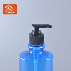 500ml Pet Plastic bottle with lotion pump Luxury shampoo bottle Transparent blue shower gel bottle Hand wash bottle