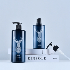 50/260/500ml Pet Plastic bottle with lotion pump Luxury shampoo bottle Transparent blue shower gel bottle Hand wash bottle