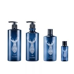 50/260/500ml Pet Plastic bottle with lotion pump Luxury shampoo bottle Transparent blue shower gel bottle Hand wash bottle
