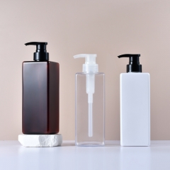 600/750ml square lotion bottle Large volume shampoo and body wash bottle