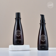 120ml黑色乳液瓶高端化妆品精华液瓶护发素油瓶