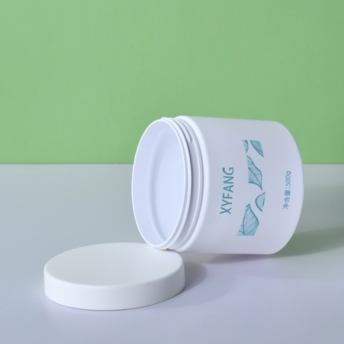 500ml cream bottle White cap Conditioner mask Plastic jar Wide mouth Cosmetic face cream bottle