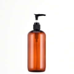 250/500毫升化妆品塑料容器茶色洗发水沐浴露瓶圆形PET塑料瓶