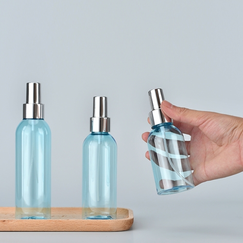 Good quality Factory directly Sale Light blue 100/150/180ml PET custom Eco friendly Cosmetic spray bottle