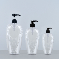 250ml 500ml 800ml PET泵分配器瓶透明塑料瓶套装装饰护发素瓶洗发水瓶化妆品包装