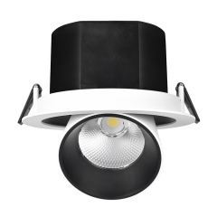 Anti-glare UGR<19 Tiltable 8W 15W 20W COB Gimbal Led Downlight