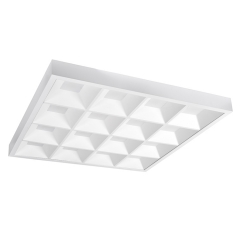 Galaxy UGR <19 Recessed Ceiling Grille Troffer com painel de luz LED dimerizável