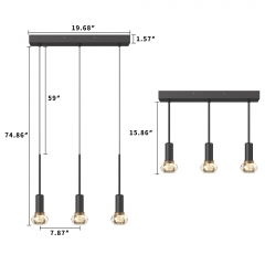 Crystal Hanging Light Fixture for Kitchen 16W 1350LM