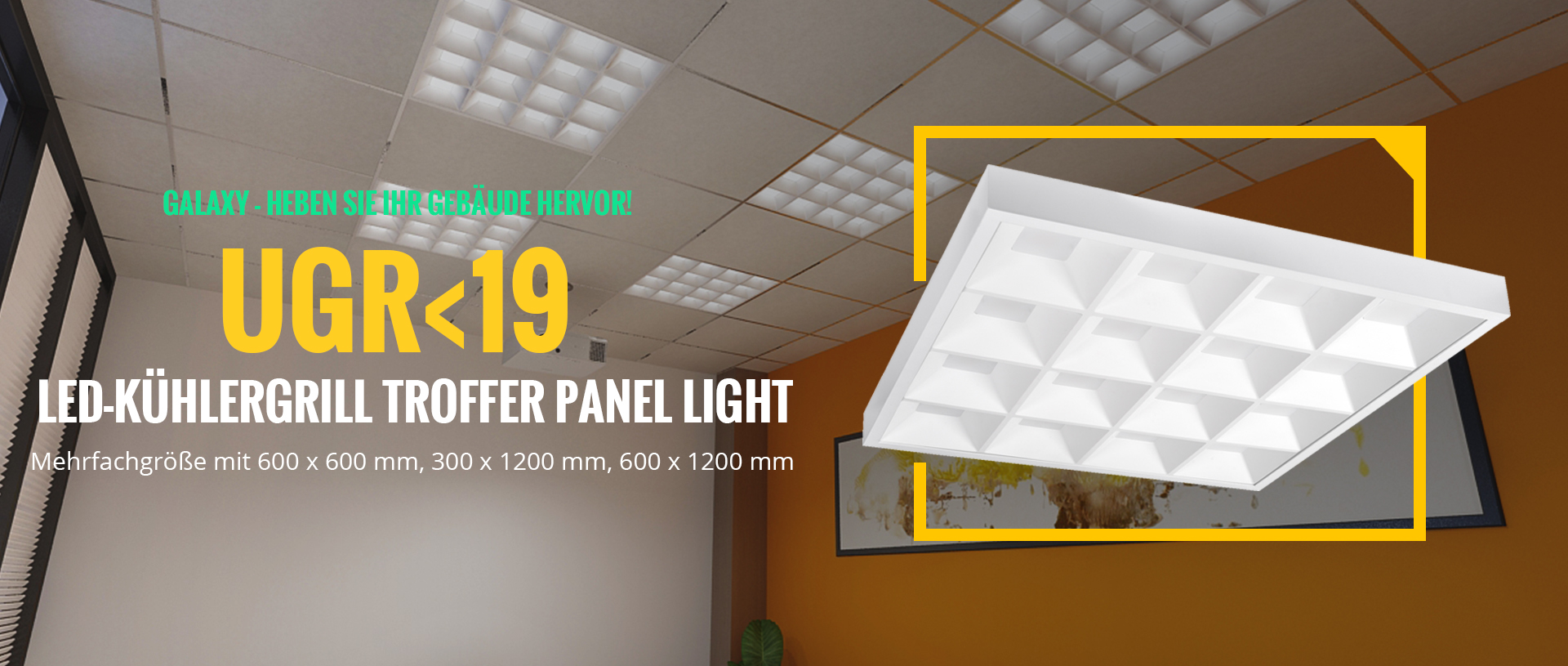 UGR <19 LED-Panel-Leuchte für Büro