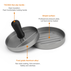 TACGEA Burger Press with 150 Patty Papers, Non-Stick Hamburger Patty Maker with Wax Paper, Aluminum Burger Maker for Kitchen BBQ Grill