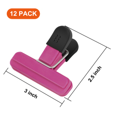 TACGEA Chip Clips, 12 Pack Food Clips, Bag Clips for Food Storage with Air Tight Seal Grip (3''x2.5'')