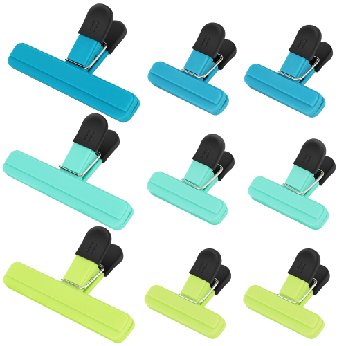 TACGEA Chip Clips, 9 Pack Food Clips, Bag Clips for Food Storage with Air Tight Seal Grip (3 Large and 6 Small)