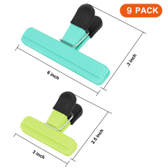 TACGEA Chip Clips, 9 Pack Food Clips, Bag Clips for Food Storage with Air Tight Seal Grip (3 Large and 6 Small)