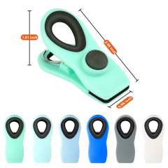 TACGEA Chip Clips, Magnetic Bag Clips with Air Tight Seal for Food Storage, 12 Pieces (Blue Ombre)