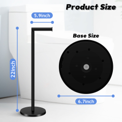 TACGEA Toilet Paper Holder Stand, Bathroom Toilet Paper Roll Holder Stainless Steel Free Standing, Storage for 4 Rolls of Paper, Matte Black