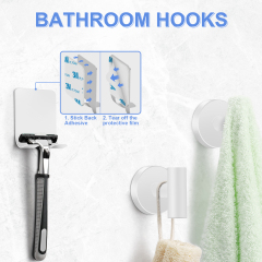 TACGEA Bathroom Hardware Set of 8 Piece, Towel Racks for Bathroom Wall Mounted - Includes 16" Stainless Steel Towel Bar, Toilet Paper Holder, Towel Ring, Robe Hooks, Soap Racks (White)