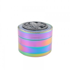 colorful 4 part Emboss herb grinder