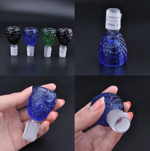 Spider web pattern glass male bong cone