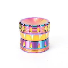 MONOJOY Herb Grinder 4 Piece 2.05 Inch Zinc Alloy Magnetic Lid Grinders with Pollen for Girls Rainbow