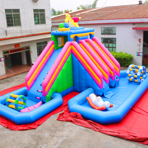 Giant Water Slide With Pool