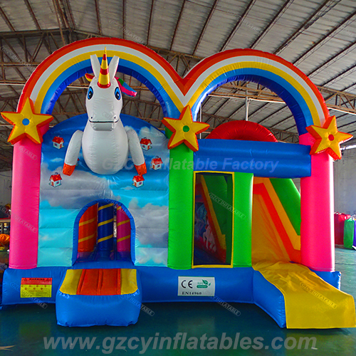 Unicornio Bouncy Castillos con Diapositiva