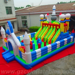 Terrain de jeu gonflable attrayant populaire adapté aux besoins du client d'avion de ville d'amusement gonflable