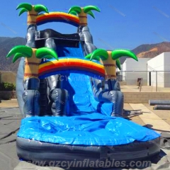 Tobogán inflable de aguas tropicales de montaña