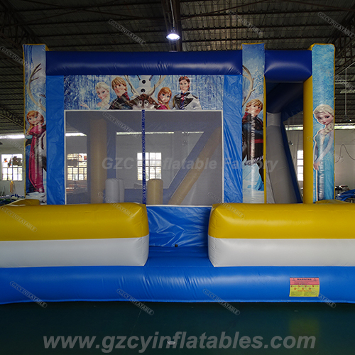 Frozen inflatable bouncer castle with slide