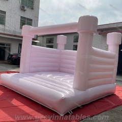 Casa de salto rosa pálida inflável