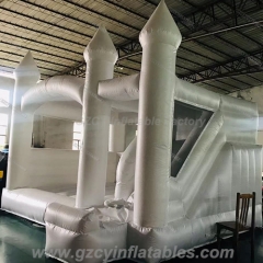 White Inflatable Bouncy Castle With Slide