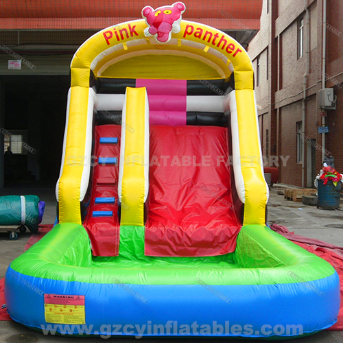 Pink Panther Inflatable Slide And Pool