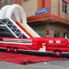 Fire Fighting Truck Inflatable Bouncer Slide
