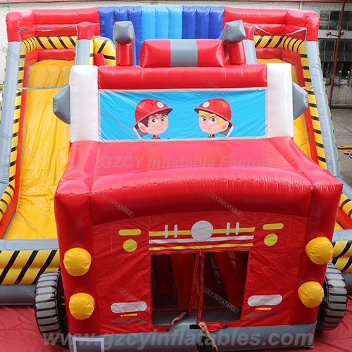 Fire Truck Slide Bouncy Castle