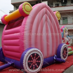 Princess Carriage Bouncy Castle With Slide