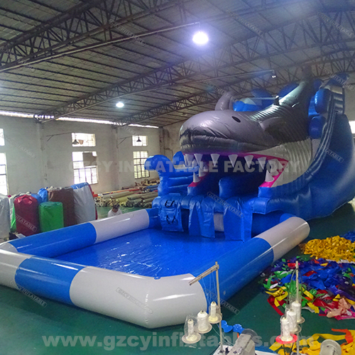 Inflatable Whale Water Slide With Pool