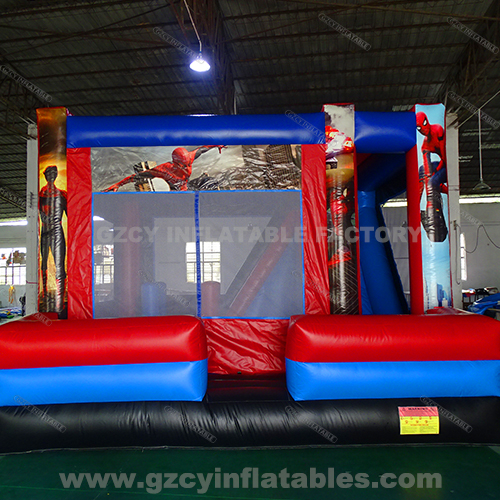 Spiderman Inflatable Bouncer House With Slide