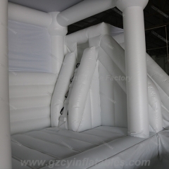 Inflatable White Bounce House Ball Pit