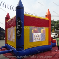 Crayon Inflatable Bounce House With Ball Pit