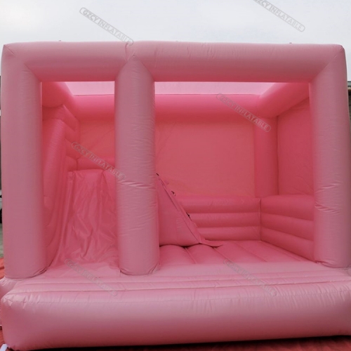 Pastel baby pink inflatable bouncy castle