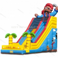 Commercial large adult inflatable water slide with swimming pool