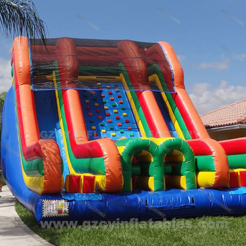 Giant Inflatable Water Slide Inflatable Rock Climbing Bounce House