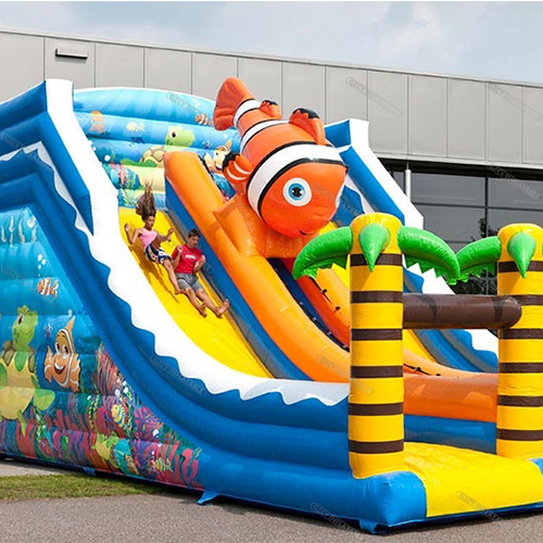 Inflatable underwater world amusement park slide outdoor kids party park inflatable water slide
