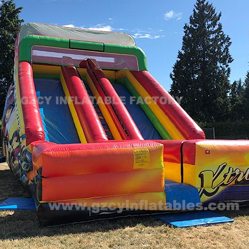 Kids Rainbow Inflatable Dry Slide with Pool