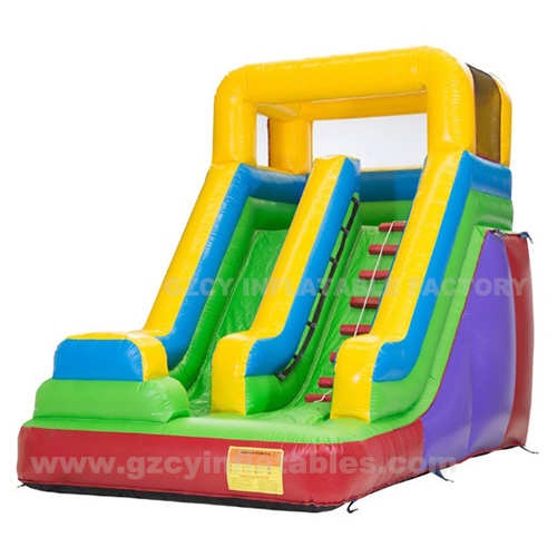 Commercial Outdoor Inflatable Castle Bounce House Colorful Slide